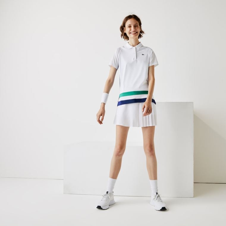 Lacoste SPORT Nefes Alabilir Stretch Tenis Polo Shirt Beyaz Mavi Yeşil Siyah | LbFkNVd0