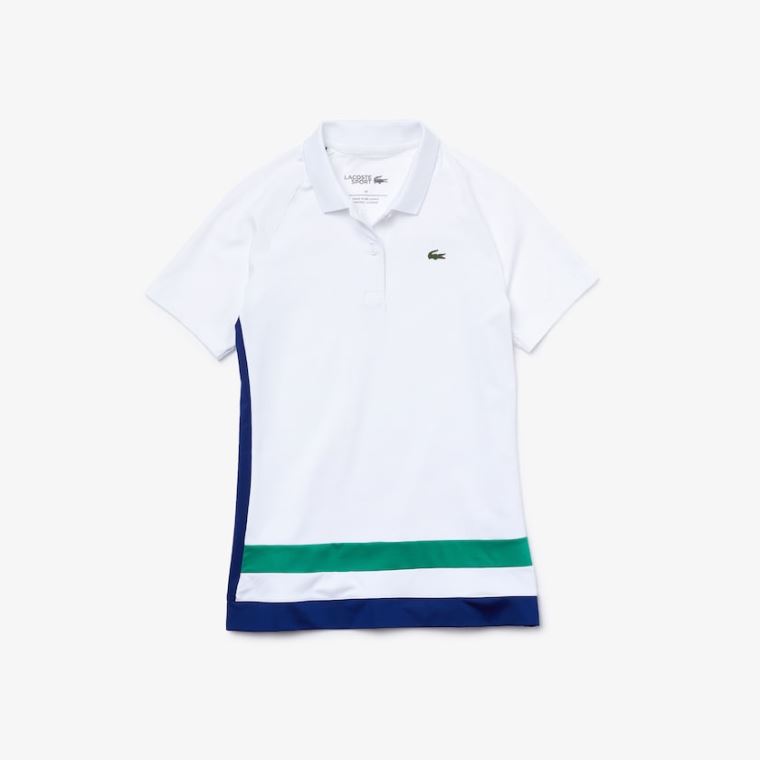 Lacoste SPORT Nefes Alabilir Stretch Tenis Polo Shirt Beyaz Mavi Yeşil Siyah | LbFkNVd0