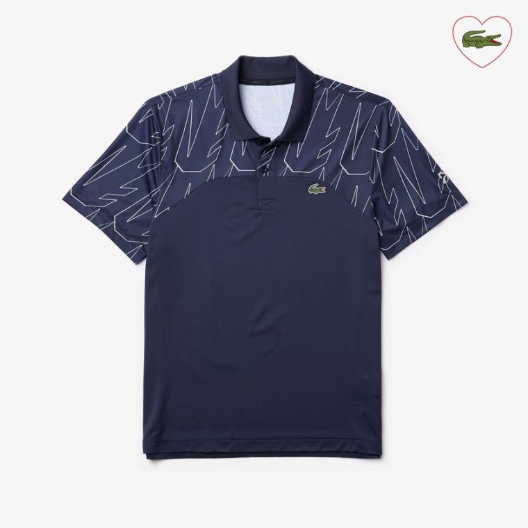 Lacoste SPORT Novak Djokovic Nefes Alabilir Ultra-Light Polo Shirt Lacivert Mavi Beyaz | v8nKkWzN