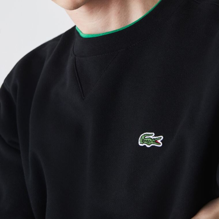 Lacoste SPORT Pamuklu Blend Fleece Sweatshirt Siyah | 4KIZYlzN