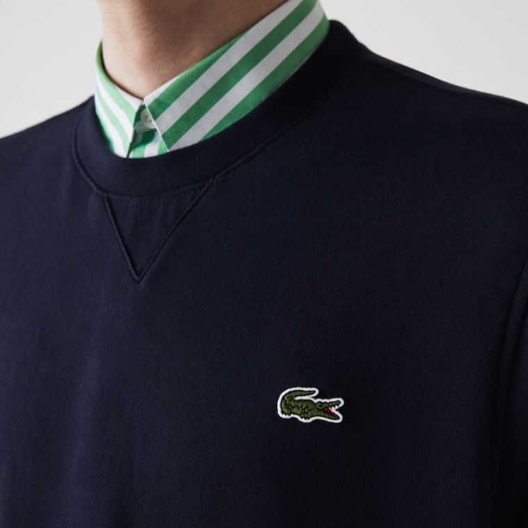 Lacoste SPORT Pamuklu Blend Fleece Sweatshirt Lacivert Mavi | RlhMH4Fd