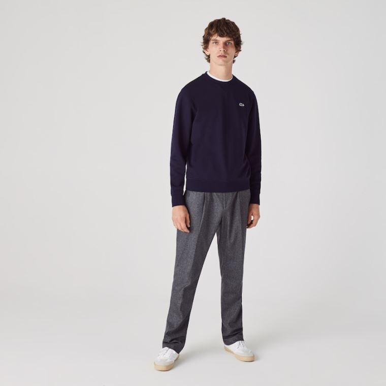 Lacoste SPORT Pamuklu Blend Fleece Sweatshirt Lacivert Mavi | RlhMH4Fd