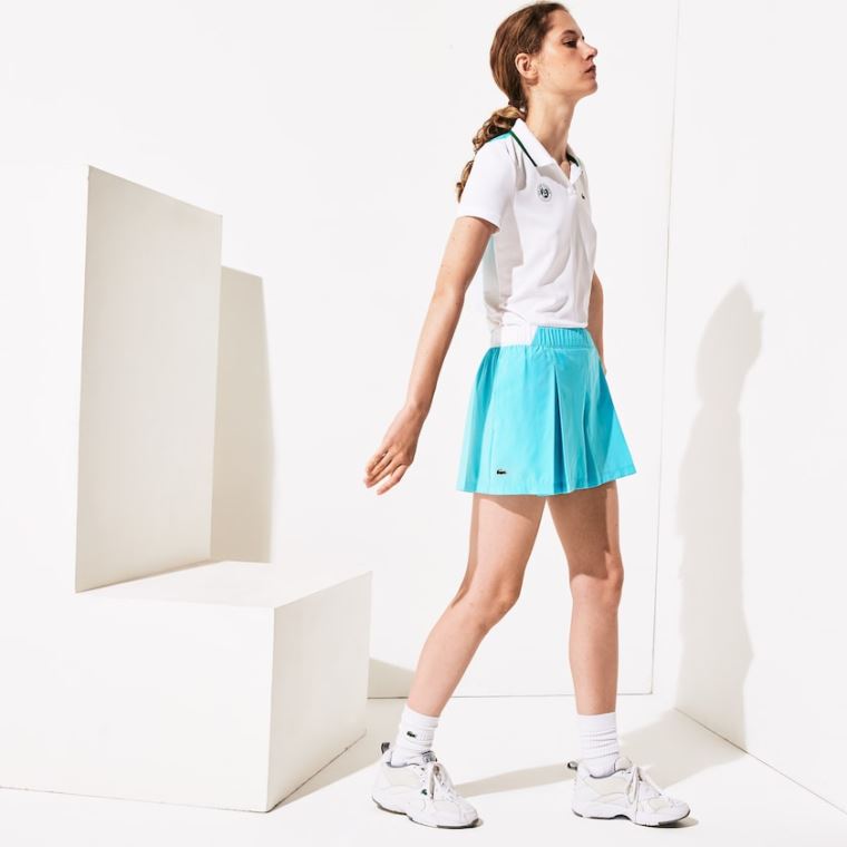 Lacoste SPORT Roland Garros Culotte Skirt Turkuaz Beyaz Yeşil | cfYWzt9r