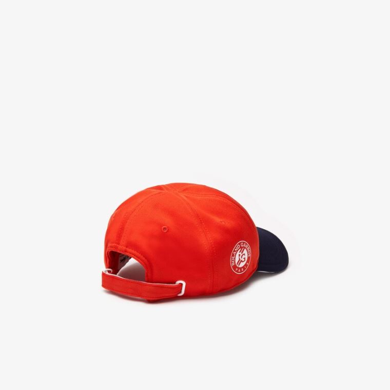 Lacoste SPORT Roland Garros Two-Tone Piqué Cap Kırmızı Lacivert Mavi Beyaz | ikiXP4CD