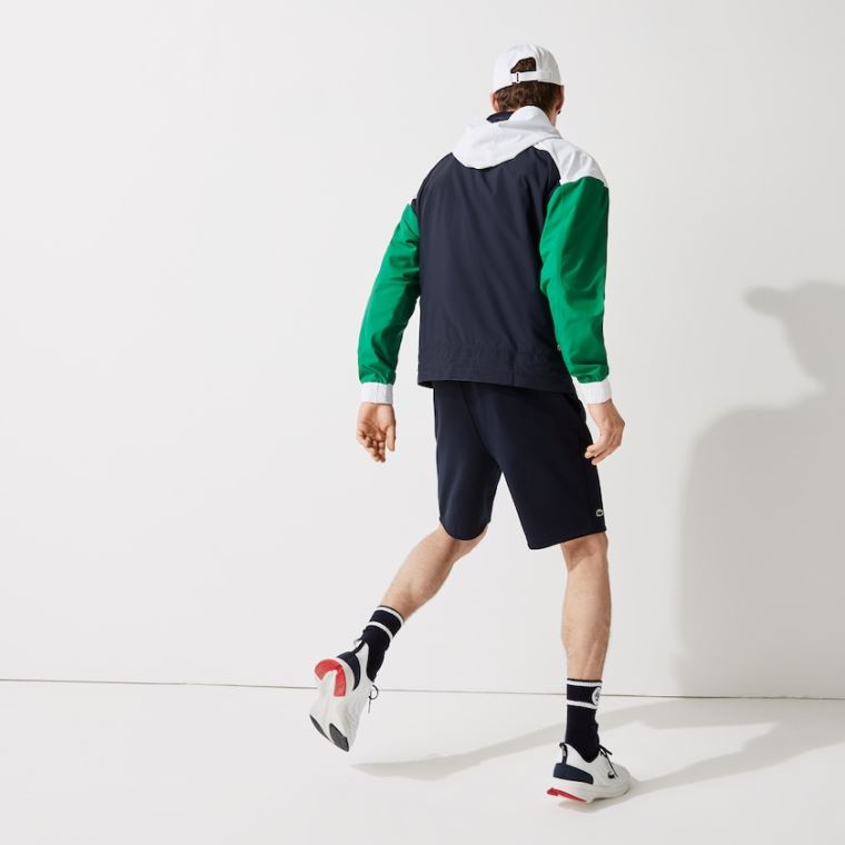 Lacoste SPORT Roland Garros Zip-Up Rüzgarlık Lacivert Mavi Yeşil Beyaz | MokW3FNj