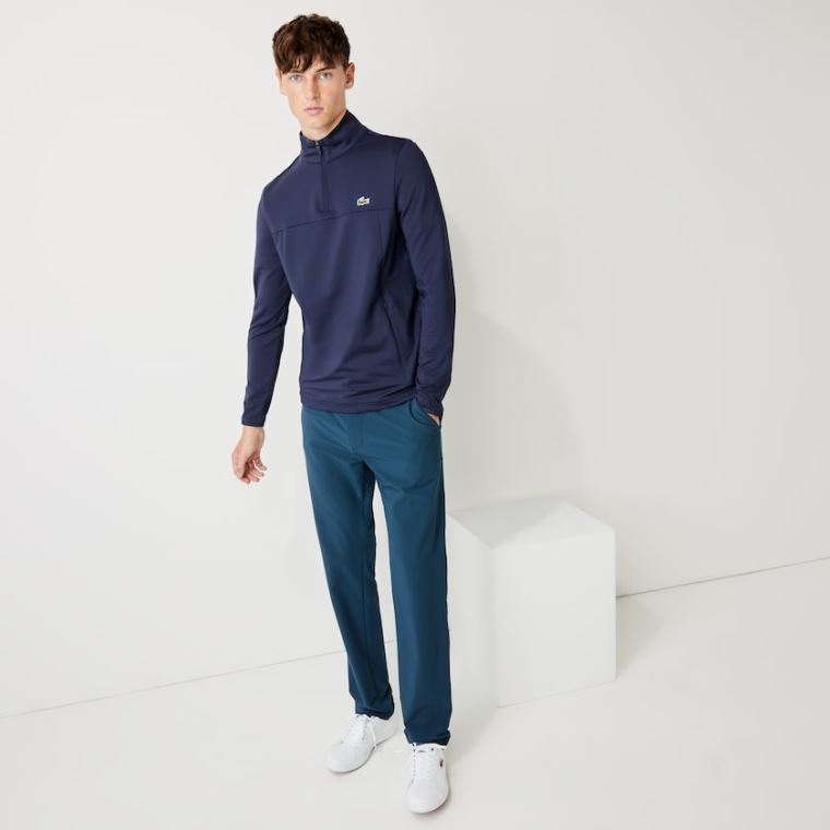 Lacoste SPORT Stretch Zippered Collar Sweatshirt Lacivert Mavi | Pdzx5uA0