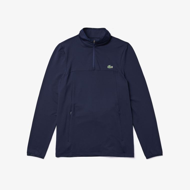 Lacoste SPORT Stretch Zippered Collar Sweatshirt Lacivert Mavi | Pdzx5uA0