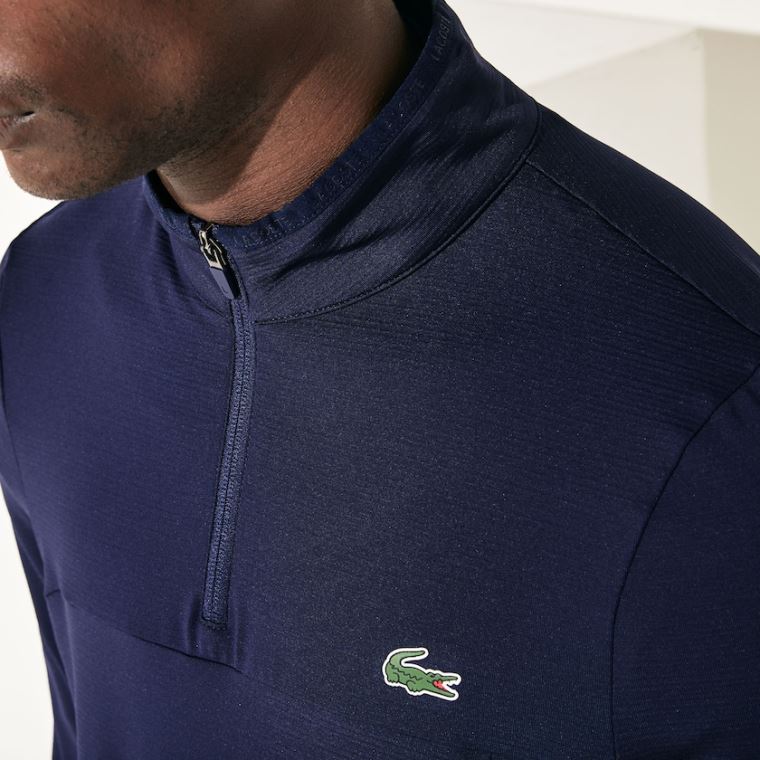 Lacoste SPORT Stretch Zippered Collar Sweatshirt Lacivert Mavi | Pdzx5uA0