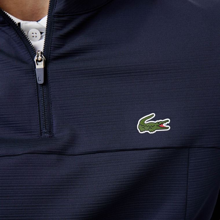 Lacoste SPORT Stretch Zippered Collar Sweatshirt Lacivert Mavi | Pdzx5uA0