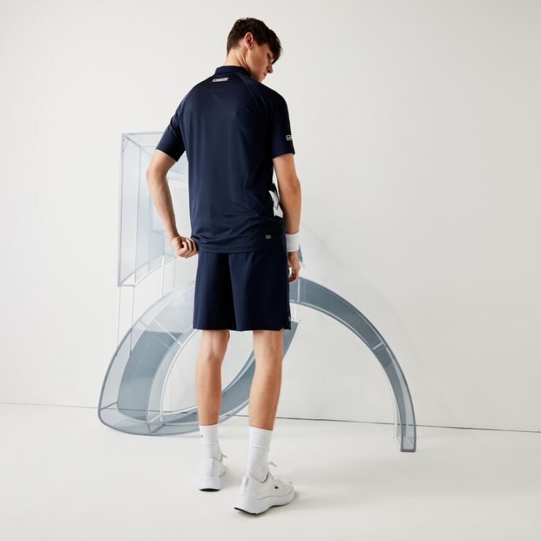 Lacoste SPORT x Novak Djokovic Nefes Alabilir Jersey Polo Shirt Lacivert Mavi Beyaz | m1N7mKEj