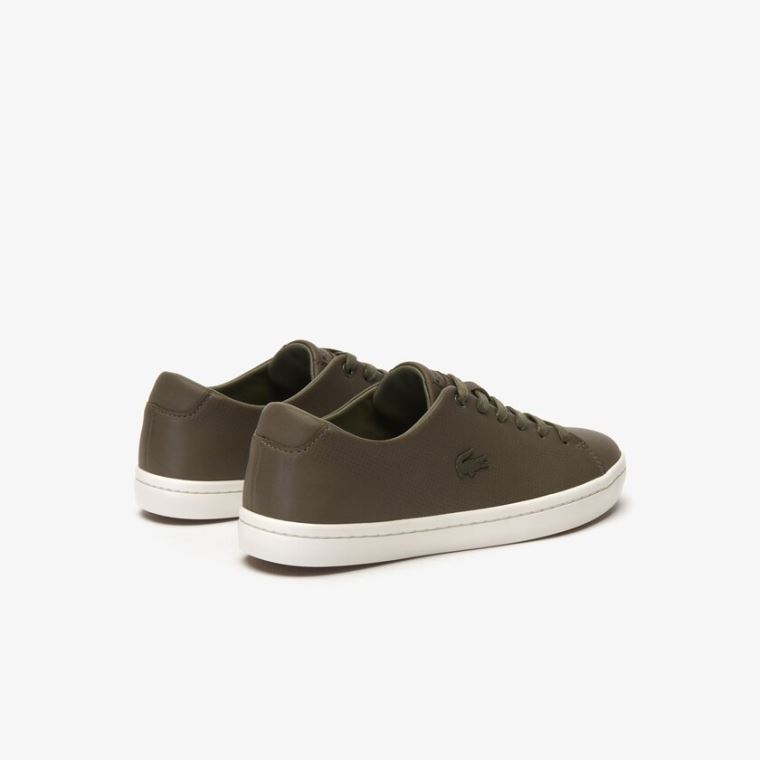 Lacoste Showcourt 2.0 Deri Sneakers Koyu Haki Beyaz | 2JCyKJbq