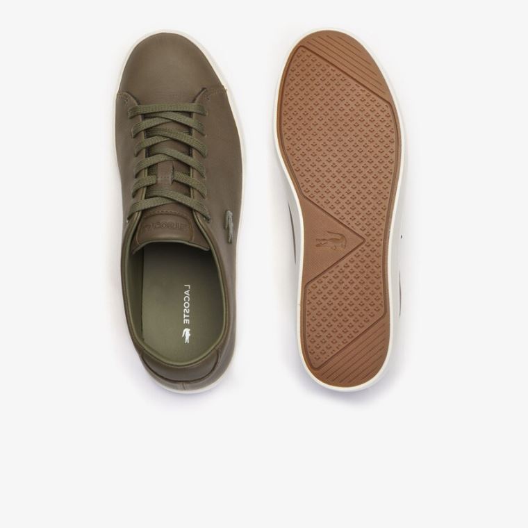 Lacoste Showcourt 2.0 Deri Sneakers Koyu Haki Beyaz | 2JCyKJbq