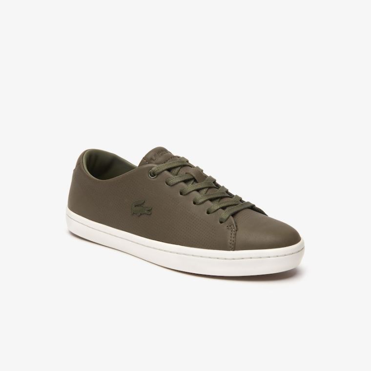 Lacoste Showcourt 2.0 Deri Sneakers Koyu Haki Beyaz | 2JCyKJbq