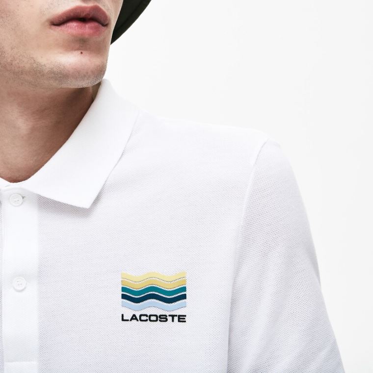 Lacoste Slim Fit Pamuklu Petit Piqué Polo Beyaz | h3mCJXSy