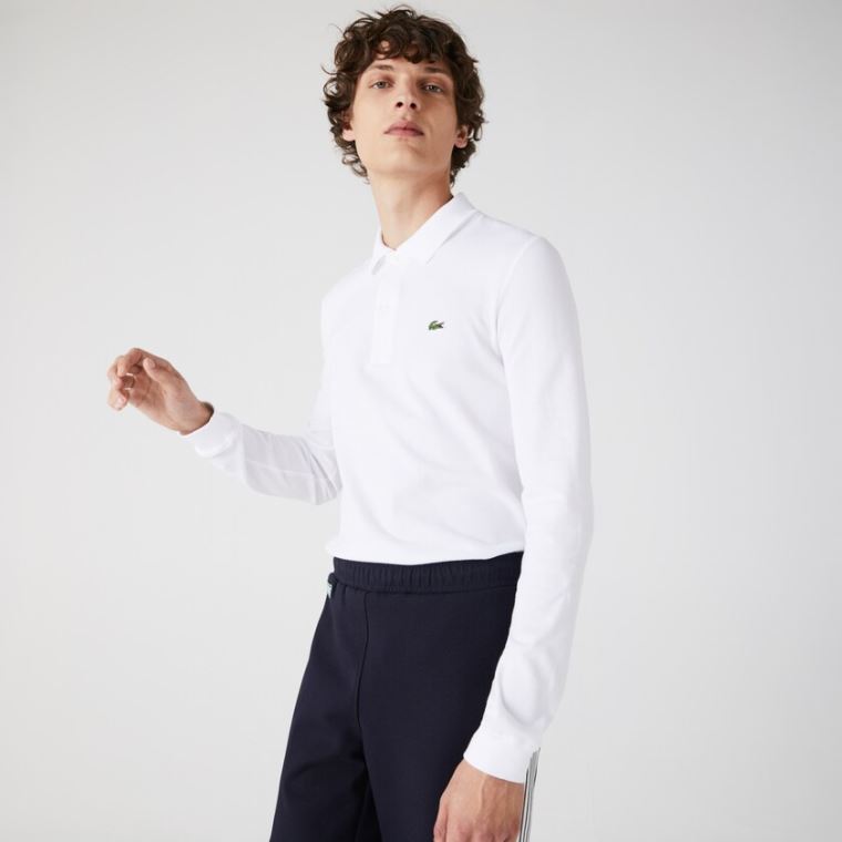 Lacoste Slim Fit Petit Piqué Polo Beyaz | gVMfilMO