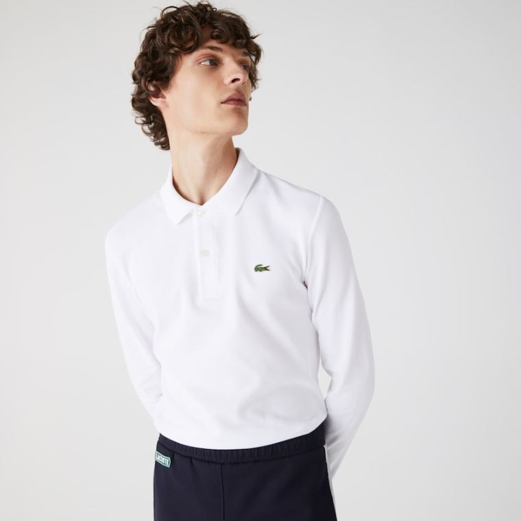 Lacoste Slim Fit Petit Piqué Polo Beyaz | gVMfilMO