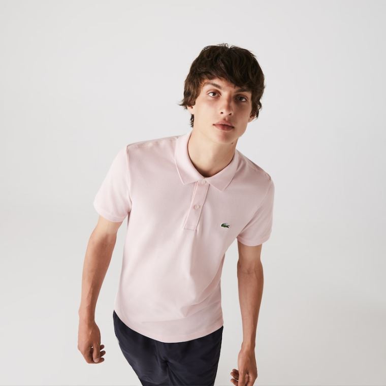 Lacoste Slim Fit Polo in Petit Piqué Açık Pembe | TPGcG8SC