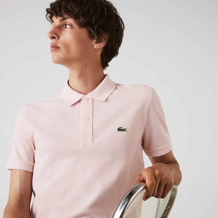 Lacoste Slim Fit Polo in Petit Piqué Açık Pembe | TPGcG8SC