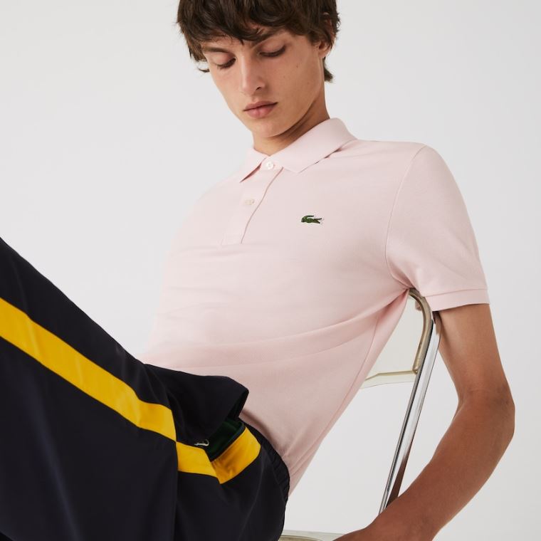 Lacoste Slim Fit Polo in Petit Piqué Açık Pembe | TPGcG8SC