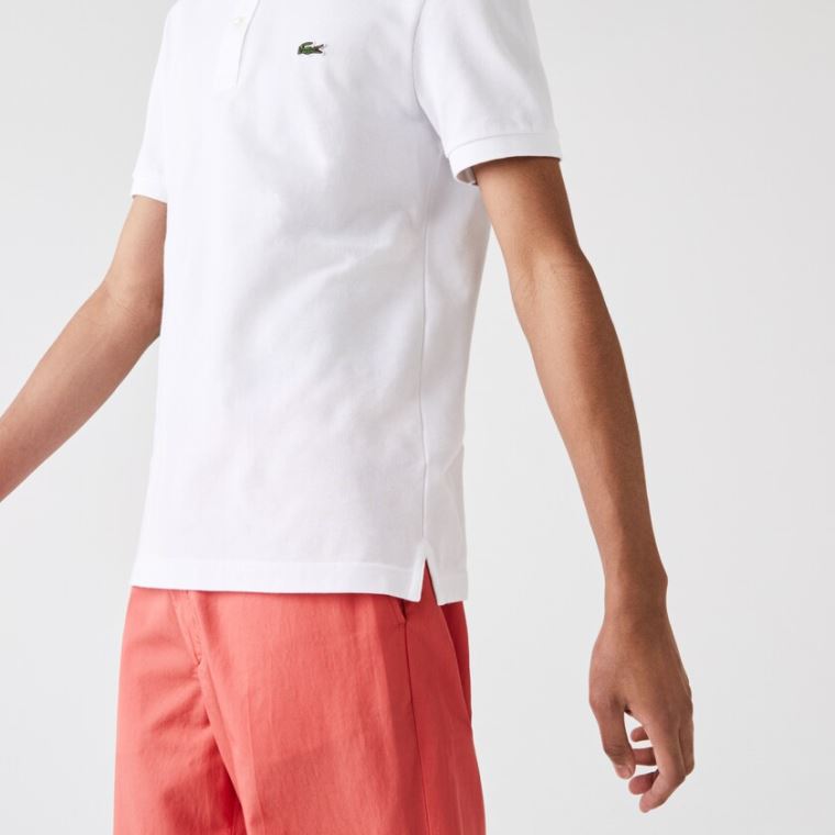 Lacoste Slim Fit Polo in Petit Piqué Beyaz | CJnmOvar