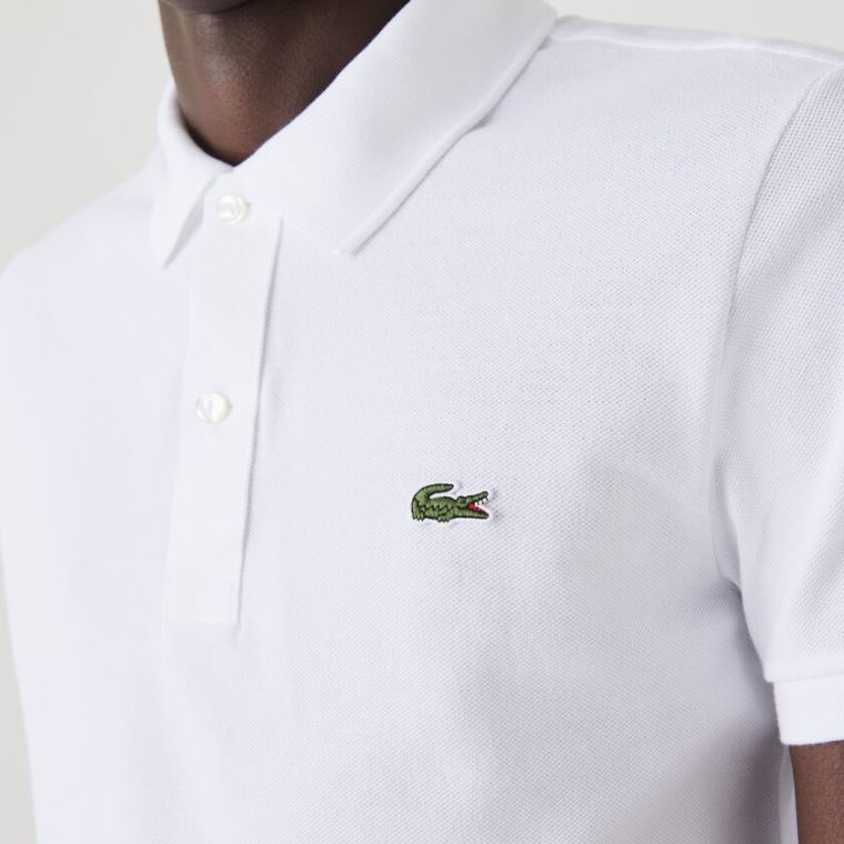 Lacoste Slim Fit Polo in Petit Piqué Beyaz | CJnmOvar