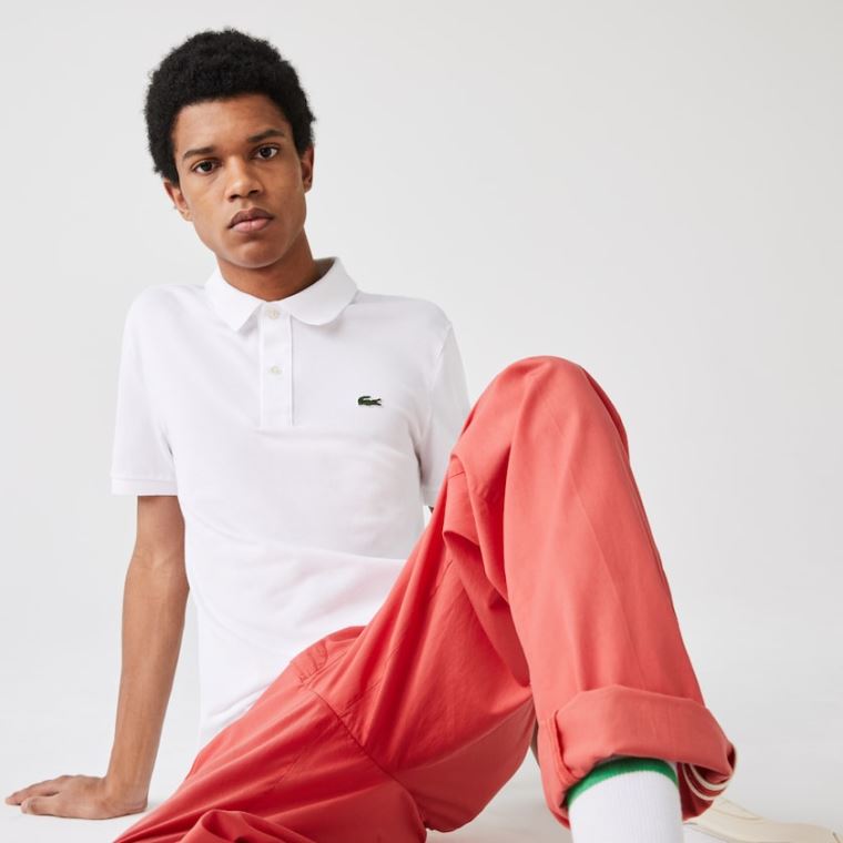 Lacoste Slim Fit Polo in Petit Piqué Beyaz | CJnmOvar