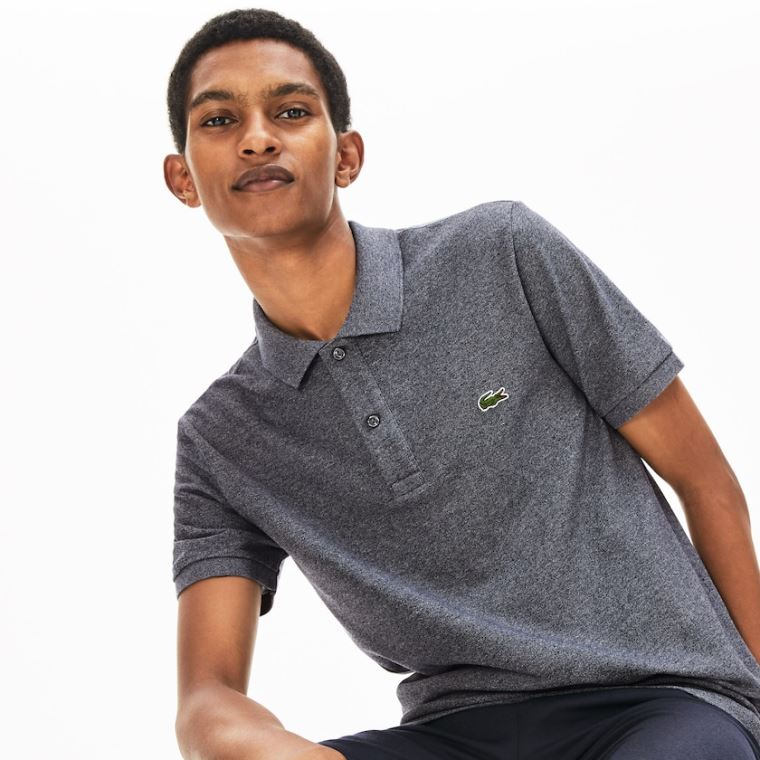 Lacoste Slim Fit Polo in Petit Piqué Gri | Vf01hnEb