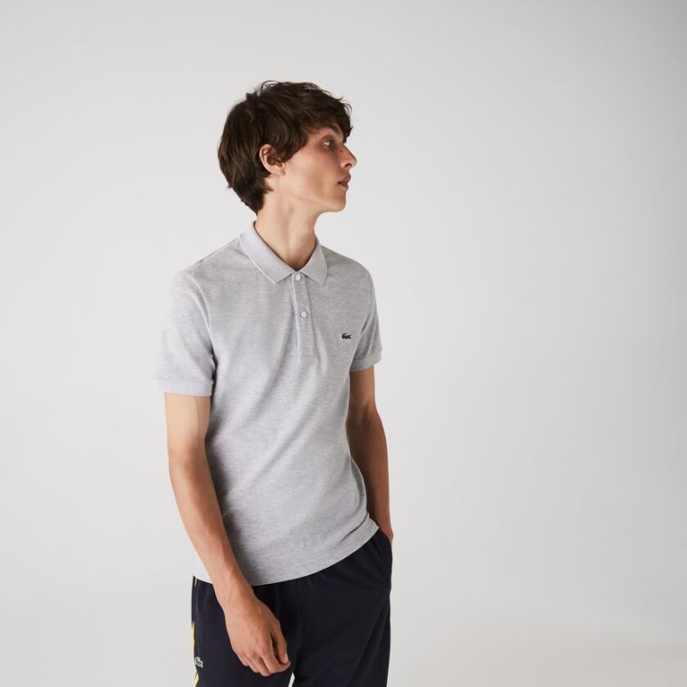 Lacoste Slim Fit Polo in Petit Piqué Gri | zeHSkAHy