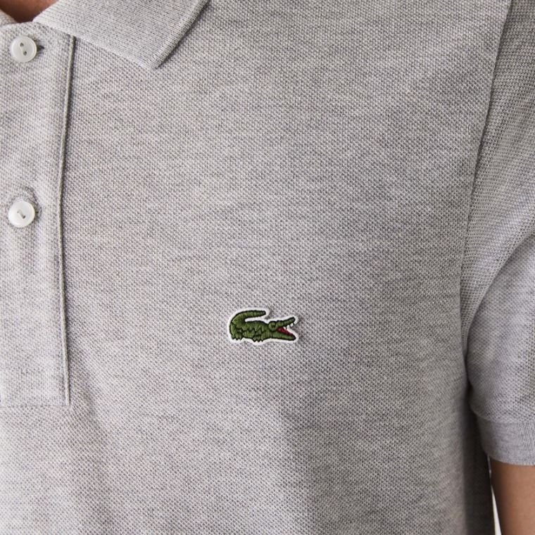 Lacoste Slim Fit Polo in Petit Piqué Gri | zeHSkAHy