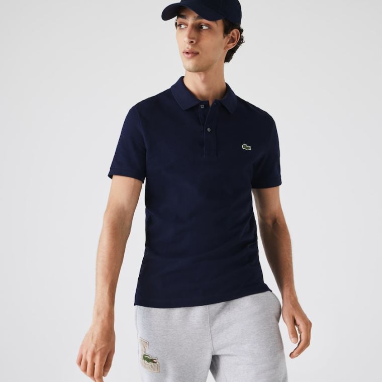 Lacoste Slim Fit Polo in Petit Piqué Lacivert Mavi | d8zRE7JB