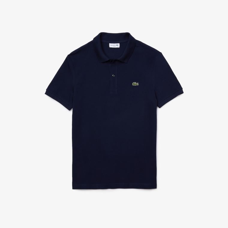 Lacoste Slim Fit Polo in Petit Piqué Lacivert Mavi | d8zRE7JB