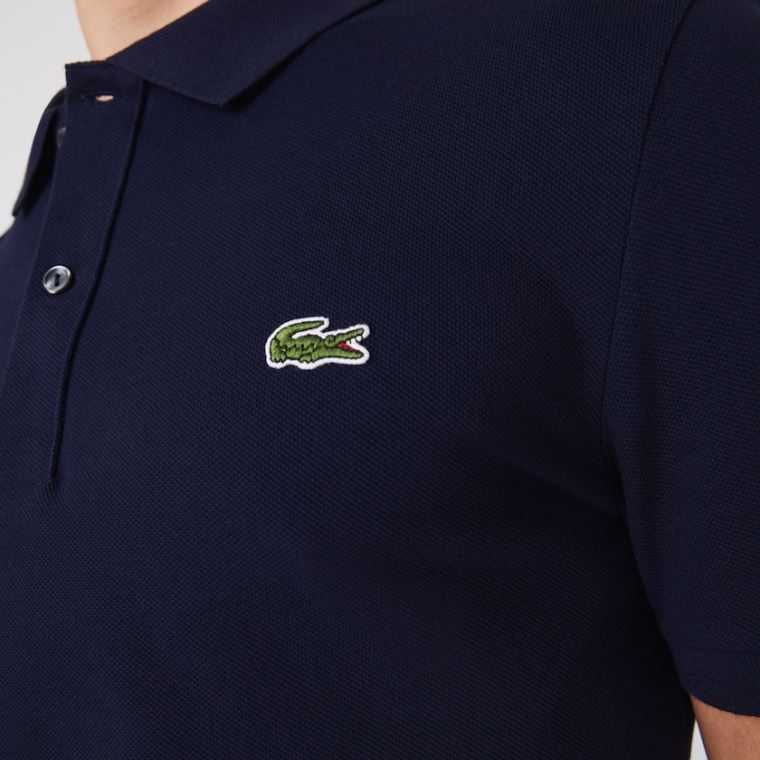 Lacoste Slim Fit Polo in Petit Piqué Lacivert Mavi | d8zRE7JB