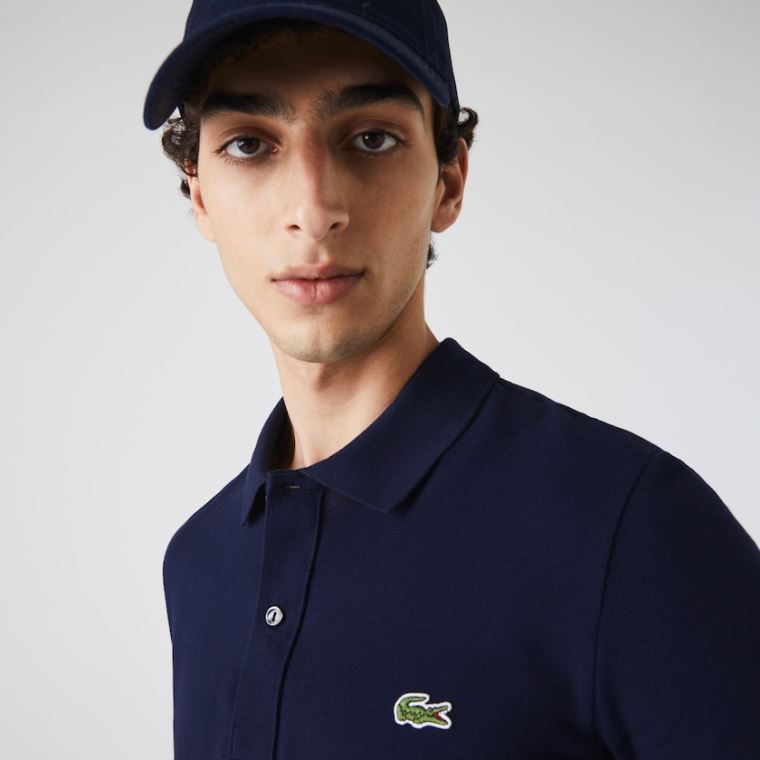 Lacoste Slim Fit Polo in Petit Piqué Lacivert Mavi | d8zRE7JB