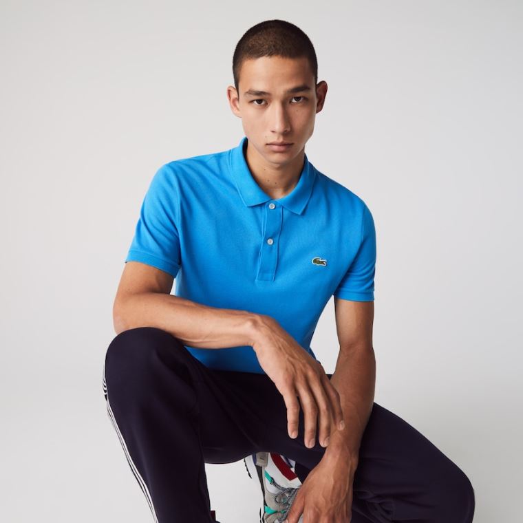 Lacoste Slim Fit Polo in Petit Piqué Mavi | Hx25LxoT