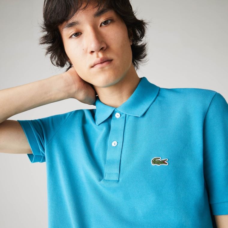 Lacoste Slim Fit Polo in Petit Piqué Mavi | xelycuKF