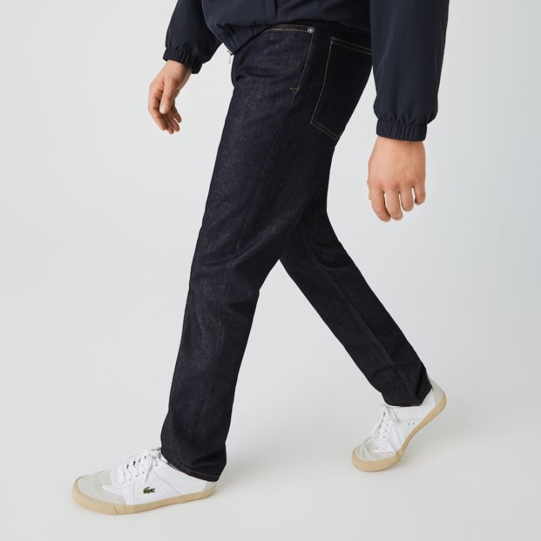 Lacoste Slim Fit Stretch Denim 5-Pocket Jeans Mavi | zNSxQVMH