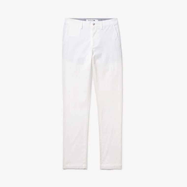 Lacoste Slim Fit Stretch Gabardine Chino Pants Beyaz | DeOqlK5w