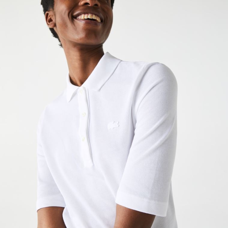 Lacoste Slim Fit Supple Pamuklu Polo Beyaz | fG4WAmWd