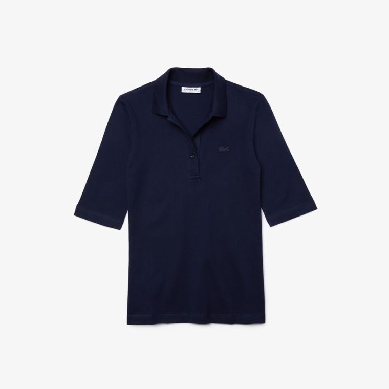 Lacoste Slim Fit Supple Pamuklu Polo Lacivert Mavi | Z7IOv48T