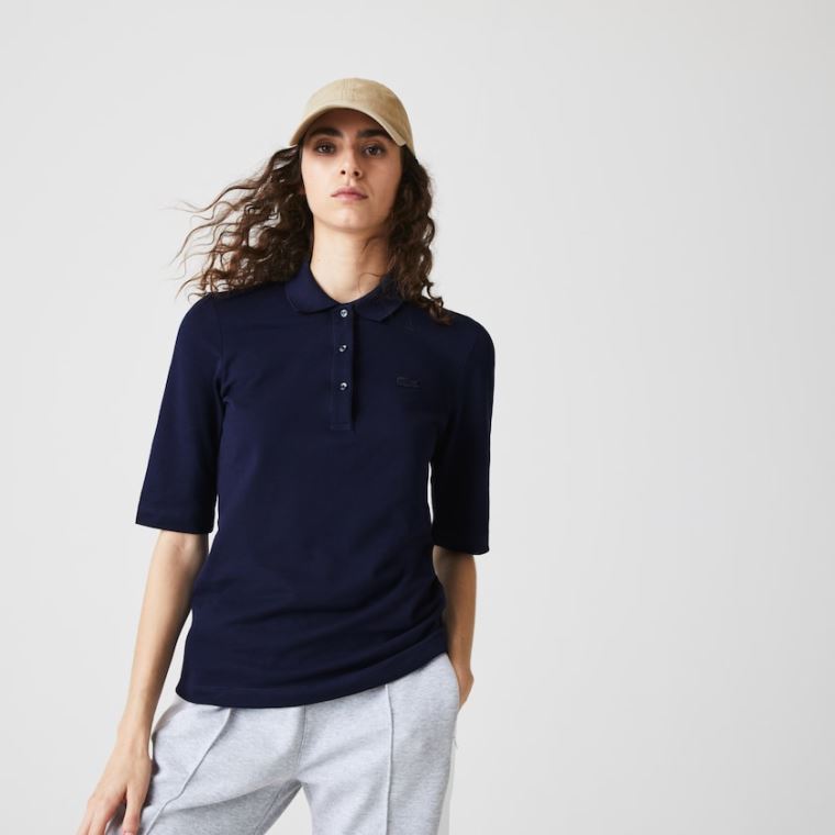 Lacoste Slim Fit Supple Pamuklu Polo Lacivert Mavi | Z7IOv48T