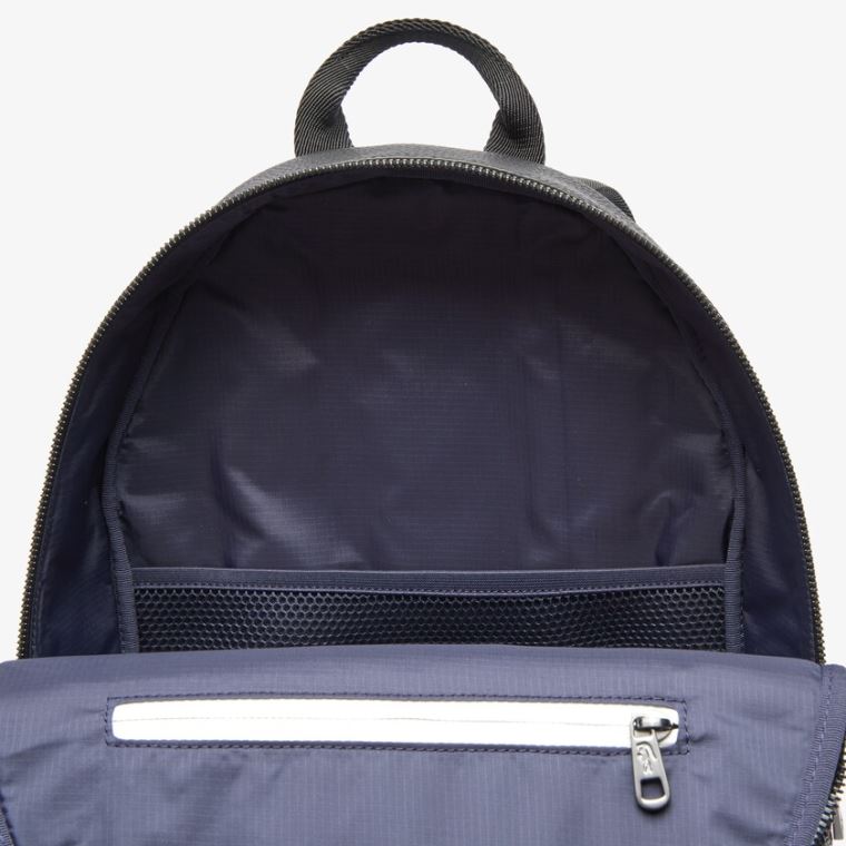 Lacoste Soft Mate Matte Full-Grain Deri Düz Backpack Siyah | VGTjH1CX