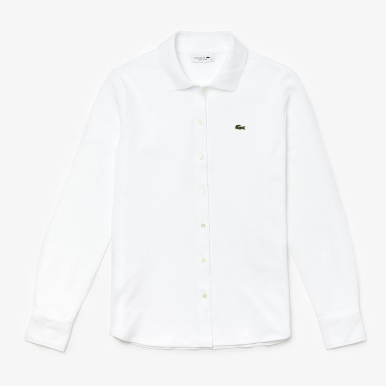 Lacoste Soft Pamuklu Oxford Stilleri Polo Shirt Beyaz | 2vcv6EPP