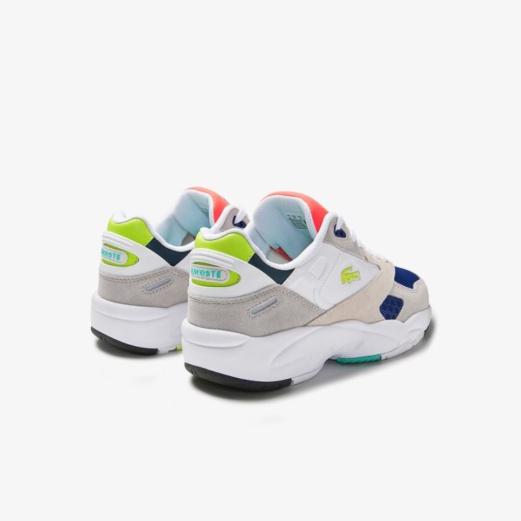 Lacoste Storm 96 LO Colourblock Tekstil Sneakers Açık Gri Açık Yeşil | MEP9GsW0