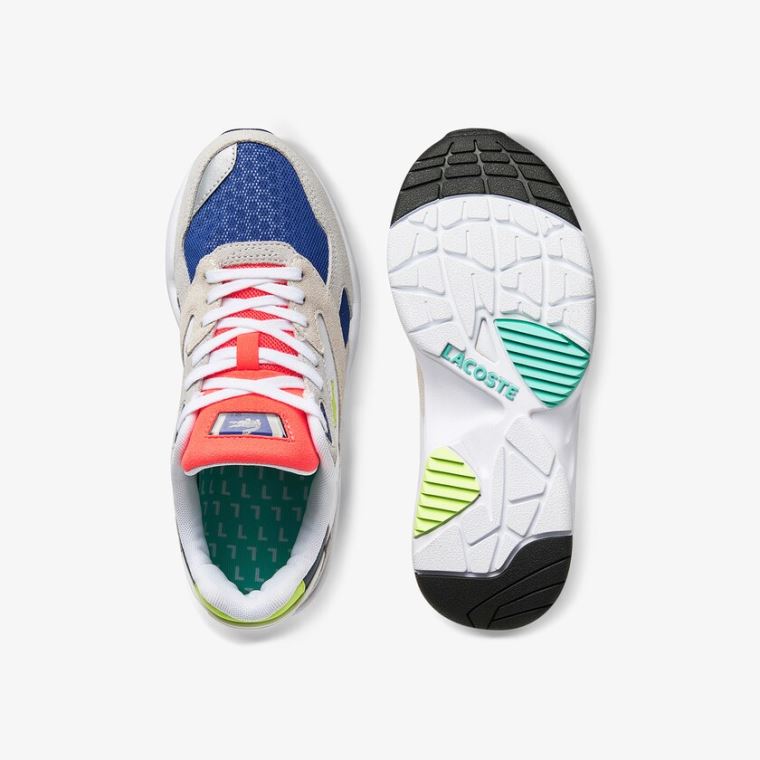 Lacoste Storm 96 LO Colourblock Tekstil Sneakers Açık Gri Açık Yeşil | MEP9GsW0