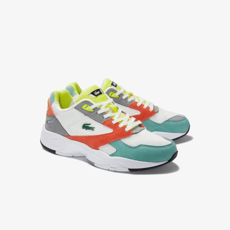 Lacoste Storm 96 LO Mesh and Deri Sneakers Turuncu Açık Yeşil | wwp9sO7F