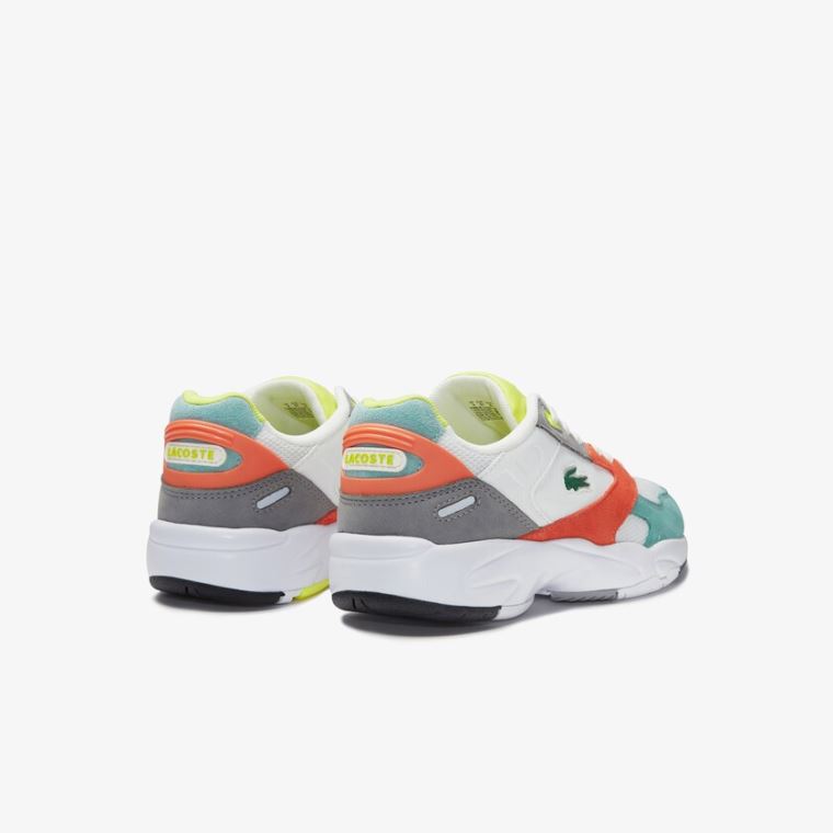 Lacoste Storm 96 LO Mesh and Deri Sneakers Turuncu Açık Yeşil | wwp9sO7F