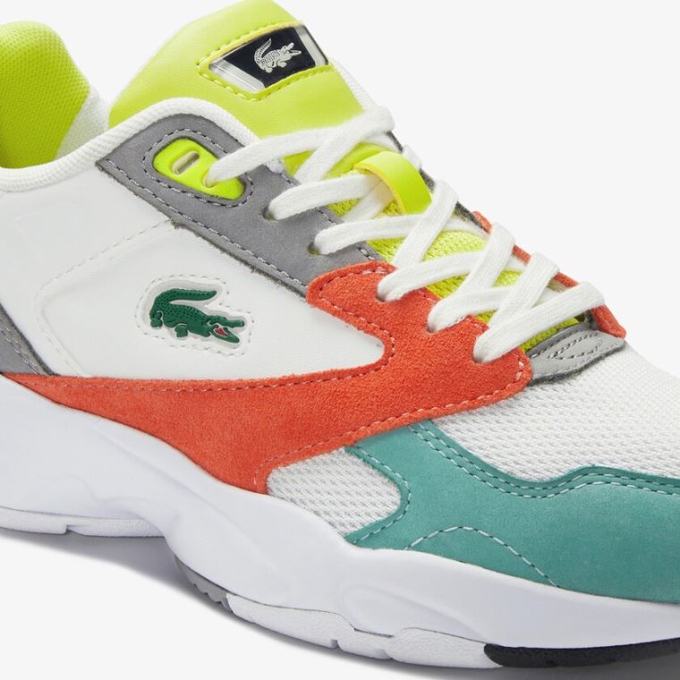 Lacoste Storm 96 LO Mesh and Deri Sneakers Turuncu Açık Yeşil | wwp9sO7F