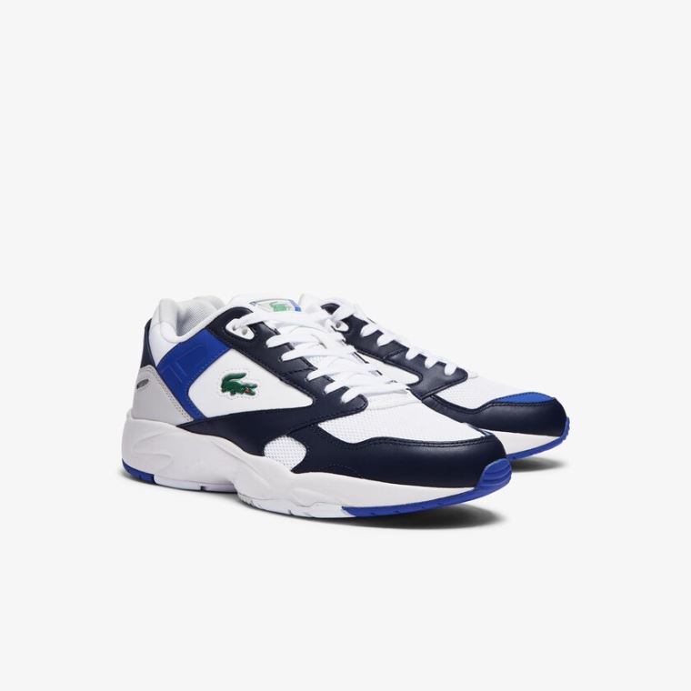 Lacoste Storm 96 Lo Mesh Colour-Pop Sneakers Beyaz Lacivert | M56e7eLT