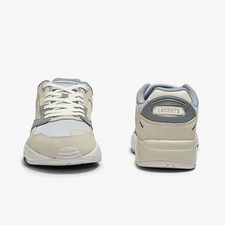 Lacoste Storm 96 Lo Nubuck Deri Sneakers Bej Rengi Gri | MXVB7reC