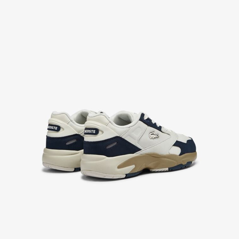 Lacoste Storm 96 Lo Nubuck Deri Sneakers Beyaz Lacivert | iBlDZkxE